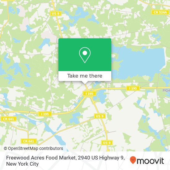 Mapa de Freewood Acres Food Market, 2940 US Highway 9