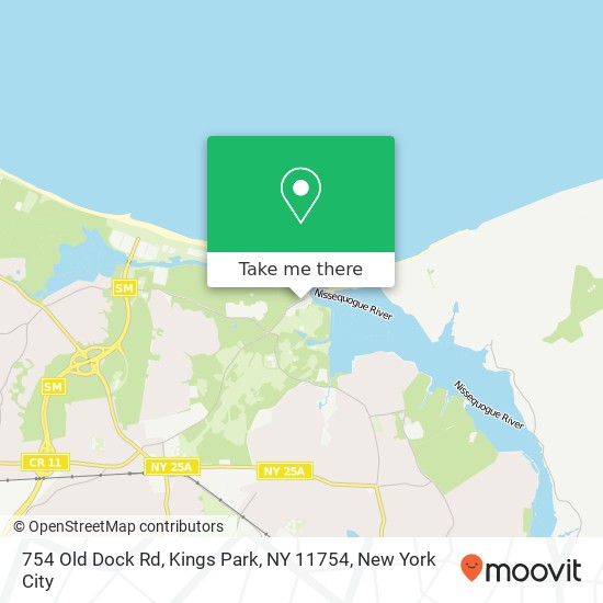 Mapa de 754 Old Dock Rd, Kings Park, NY 11754