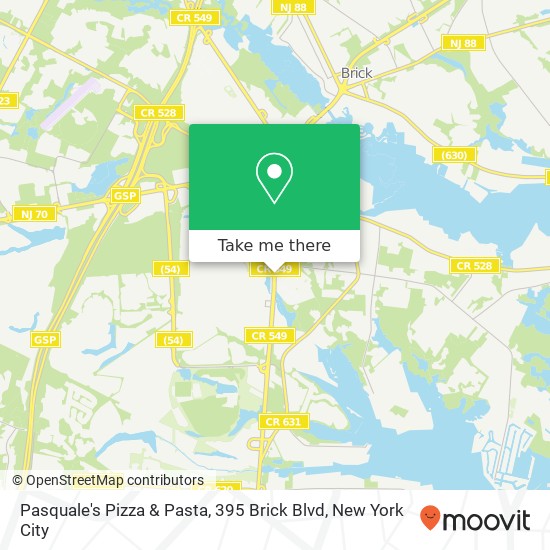 Mapa de Pasquale's Pizza & Pasta, 395 Brick Blvd