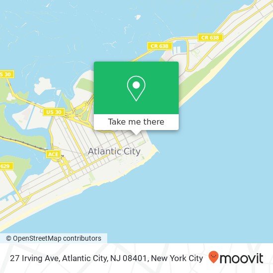 Mapa de 27 Irving Ave, Atlantic City, NJ 08401