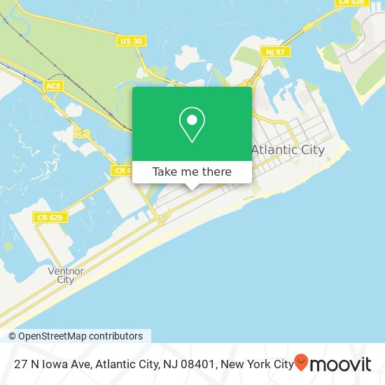Mapa de 27 N Iowa Ave, Atlantic City, NJ 08401