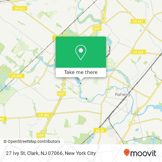 Mapa de 27 Ivy St, Clark, NJ 07066