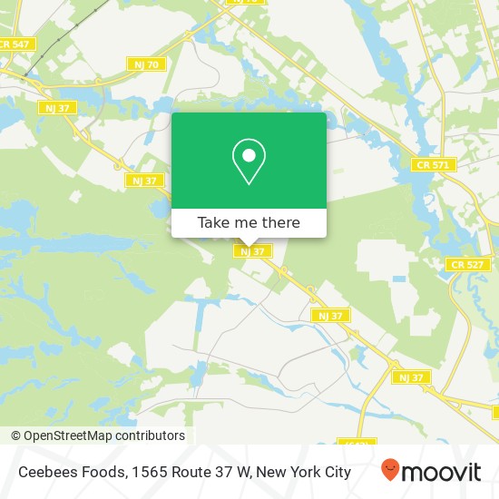 Mapa de Ceebees Foods, 1565 Route 37 W