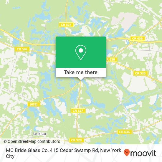 Mapa de MC Bride Glass Co, 415 Cedar Swamp Rd