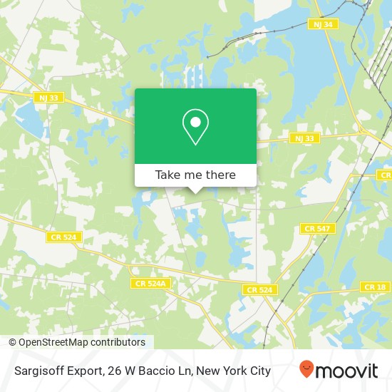 Mapa de Sargisoff Export, 26 W Baccio Ln