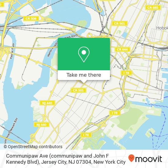 Mapa de Communipaw Ave (communipaw and John F Kennedy Blvd), Jersey City, NJ 07304