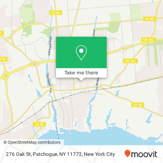 Mapa de 276 Oak St, Patchogue, NY 11772