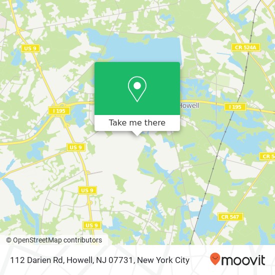 Mapa de 112 Darien Rd, Howell, NJ 07731