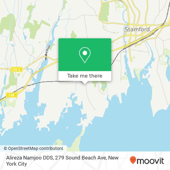 Mapa de Alireza Namjoo DDS, 279 Sound Beach Ave