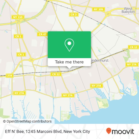 Mapa de Eff N' Bee, 1245 Marconi Blvd