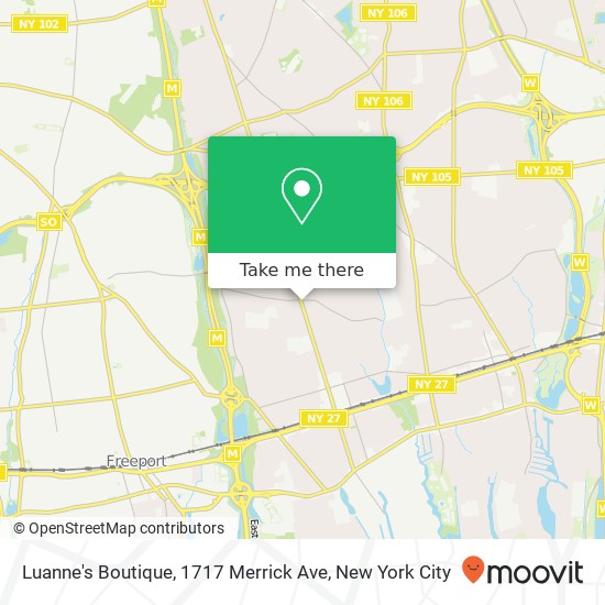 Mapa de Luanne's Boutique, 1717 Merrick Ave