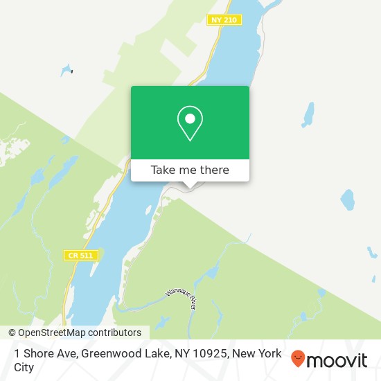 Mapa de 1 Shore Ave, Greenwood Lake, NY 10925