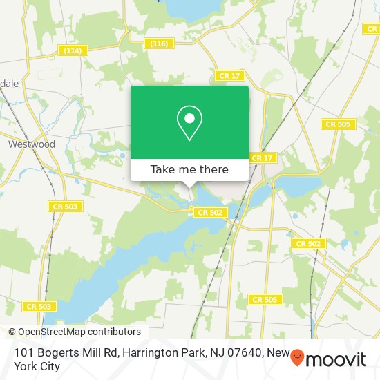 Mapa de 101 Bogerts Mill Rd, Harrington Park, NJ 07640