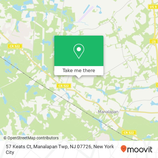 57 Keats Ct, Manalapan Twp, NJ 07726 map