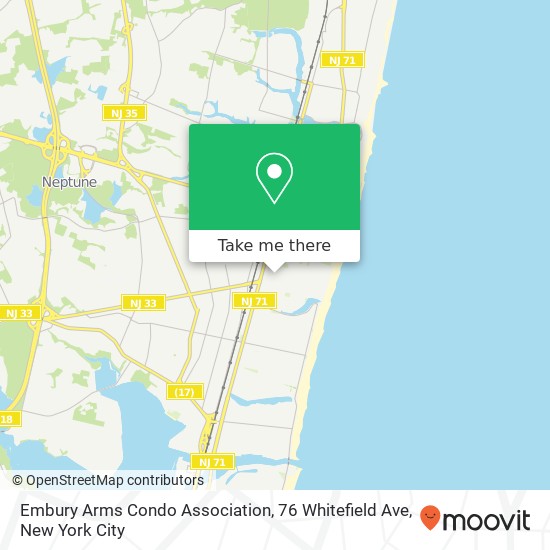 Embury Arms Condo Association, 76 Whitefield Ave map