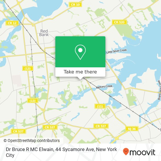 Dr Bruce R MC Elwain, 44 Sycamore Ave map