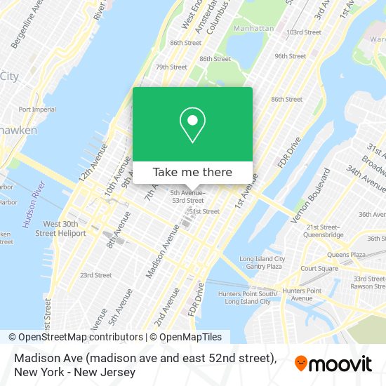 Madison Ave (madison ave and east 52nd street) map