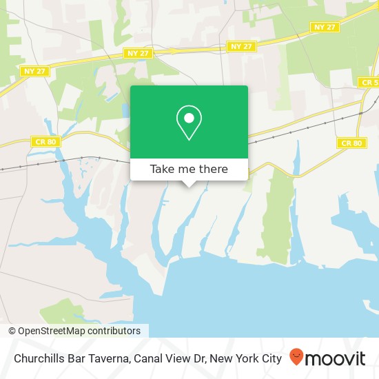 Churchills Bar Taverna, Canal View Dr map