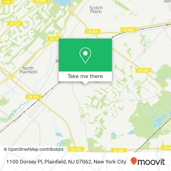 1100 Dorsey Pl, Plainfield, NJ 07062 map