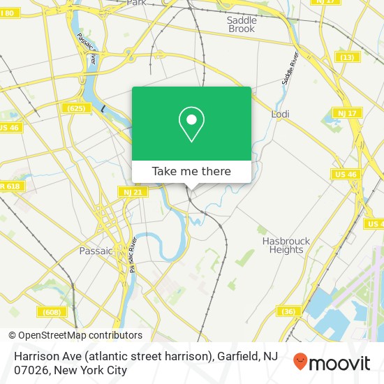 Harrison Ave (atlantic street harrison), Garfield, NJ 07026 map