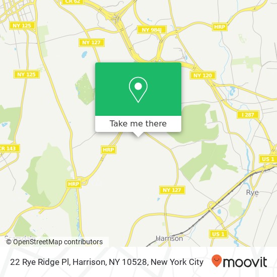 Mapa de 22 Rye Ridge Pl, Harrison, NY 10528