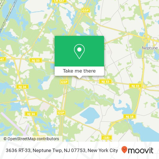 Mapa de 3636 RT-33, Neptune Twp, NJ 07753