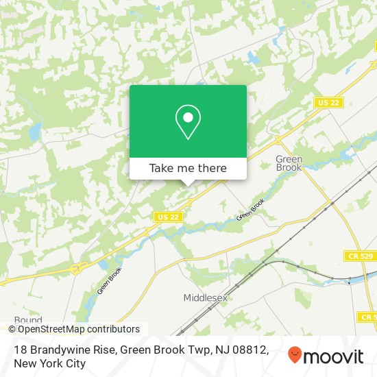 Mapa de 18 Brandywine Rise, Green Brook Twp, NJ 08812