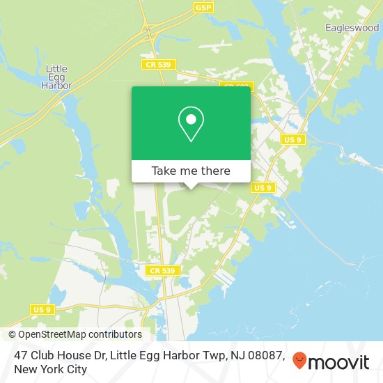 47 Club House Dr, Little Egg Harbor Twp, NJ 08087 map
