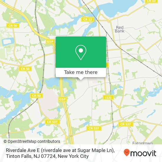 Mapa de Riverdale Ave E (riverdale ave at Sugar Maple Ln), Tinton Falls, NJ 07724