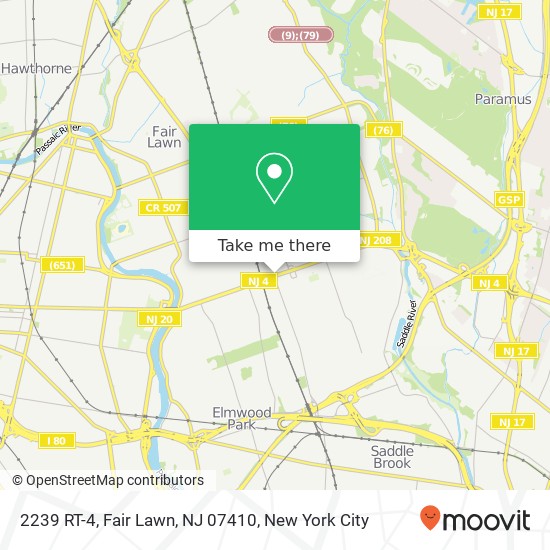 Mapa de 2239 RT-4, Fair Lawn, NJ 07410