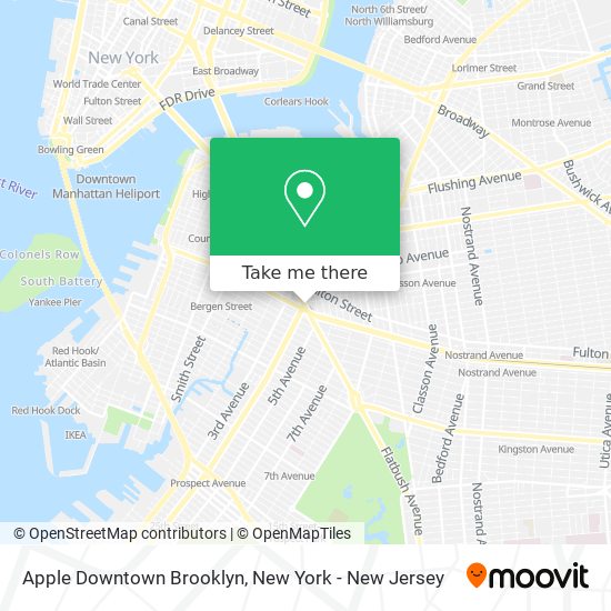 Mapa de Apple Downtown Brooklyn