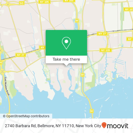 Mapa de 2740 Barbara Rd, Bellmore, NY 11710