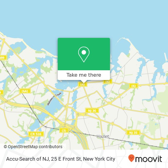 Mapa de Accu-Search of NJ, 25 E Front St