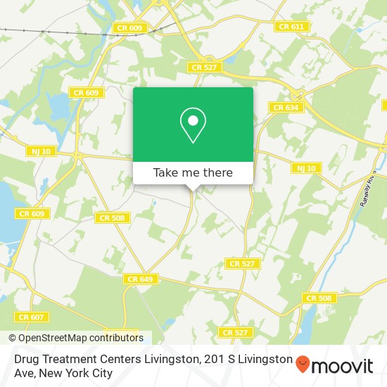 Mapa de Drug Treatment Centers Livingston, 201 S Livingston Ave