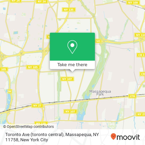 Mapa de Toronto Ave (toronto central), Massapequa, NY 11758
