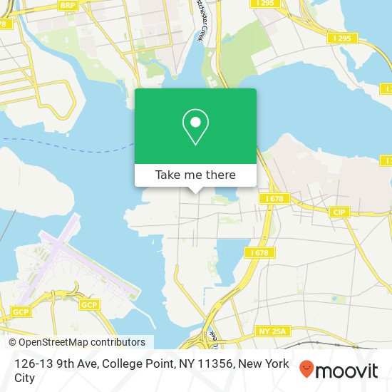Mapa de 126-13 9th Ave, College Point, NY 11356