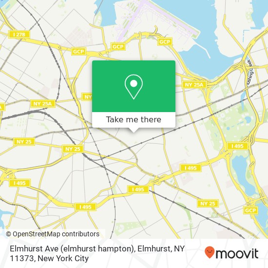 Mapa de Elmhurst Ave (elmhurst hampton), Elmhurst, NY 11373