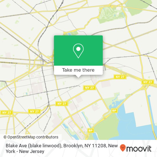 Mapa de Blake Ave (blake linwood), Brooklyn, NY 11208