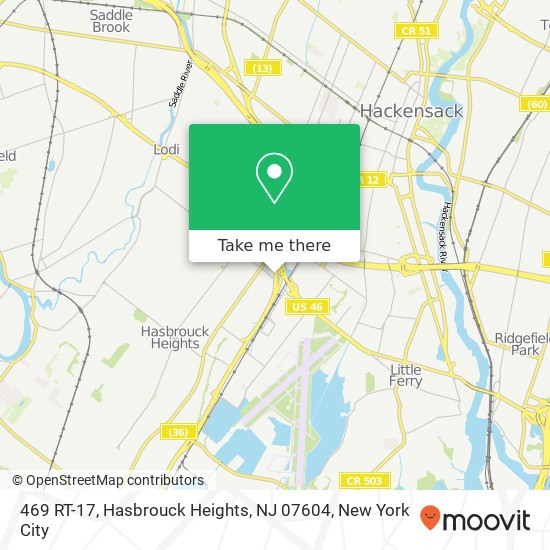 Mapa de 469 RT-17, Hasbrouck Heights, NJ 07604