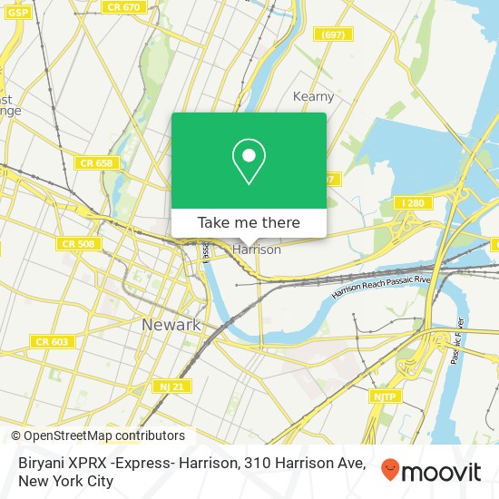 Mapa de Biryani XPRX -Express- Harrison, 310 Harrison Ave