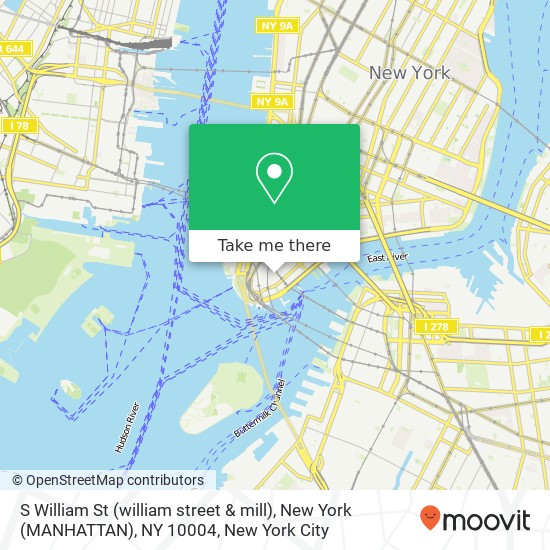 Mapa de S William St (william street & mill), New York (MANHATTAN), NY 10004
