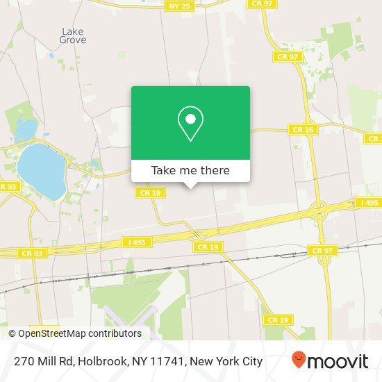 Mapa de 270 Mill Rd, Holbrook, NY 11741