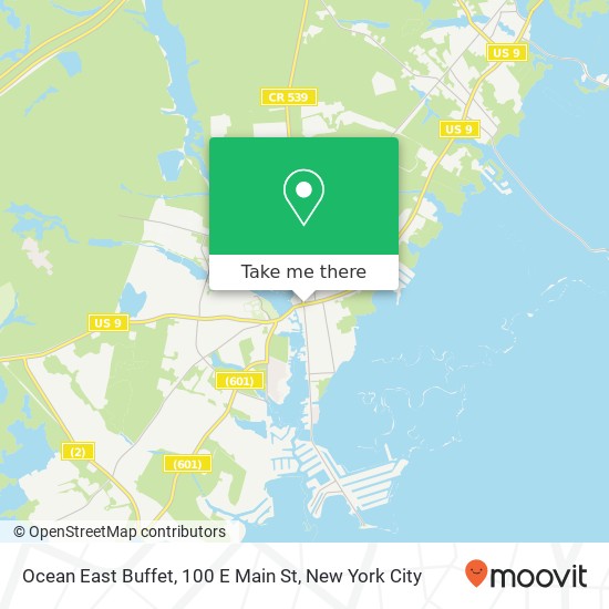 Mapa de Ocean East Buffet, 100 E Main St