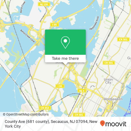 County Ave (681 county), Secaucus, NJ 07094 map