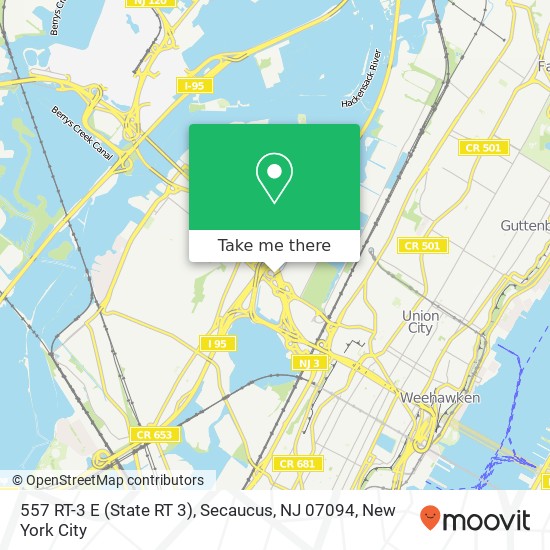 Mapa de 557 RT-3 E (State RT 3), Secaucus, NJ 07094