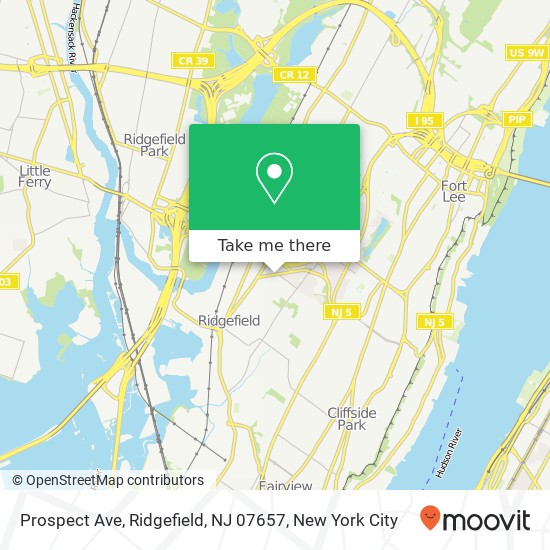 Mapa de Prospect Ave, Ridgefield, NJ 07657