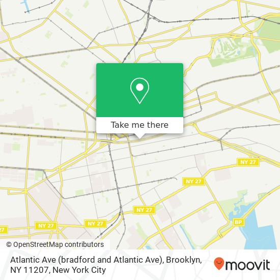 Mapa de Atlantic Ave (bradford and Atlantic Ave), Brooklyn, NY 11207