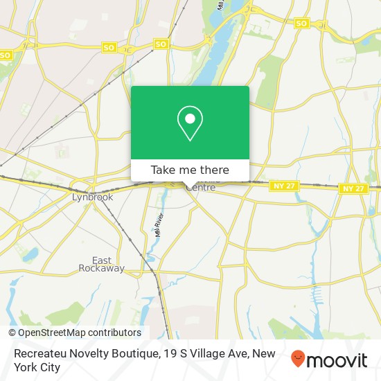 Mapa de Recreateu Novelty Boutique, 19 S Village Ave