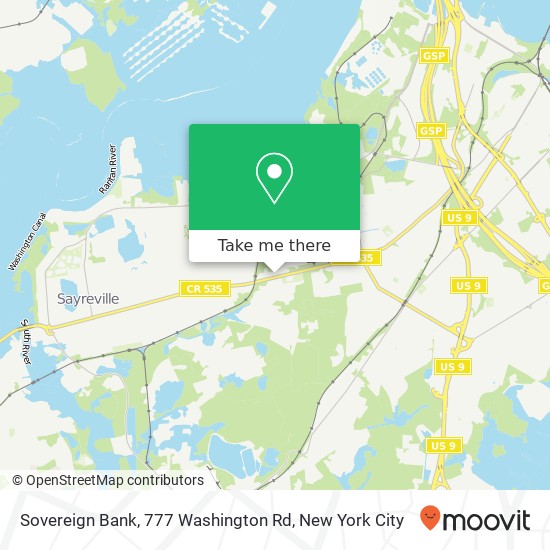 Sovereign Bank, 777 Washington Rd map