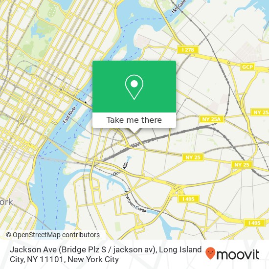 Mapa de Jackson Ave (Bridge Plz S / jackson av), Long Island City, NY 11101